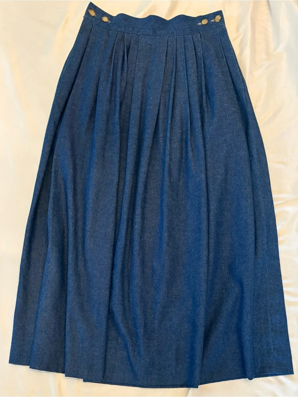 Classic Women's Navy Pleated Midi Skirt